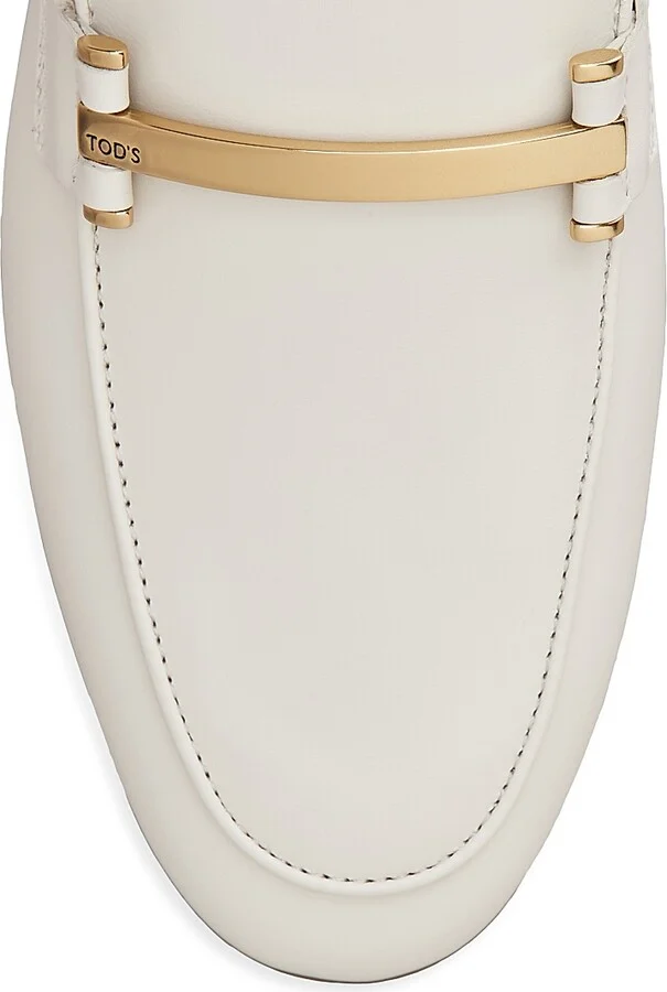 Women's Barretta Leather Loafers - Bianco Calce - Size 5 - Image 5