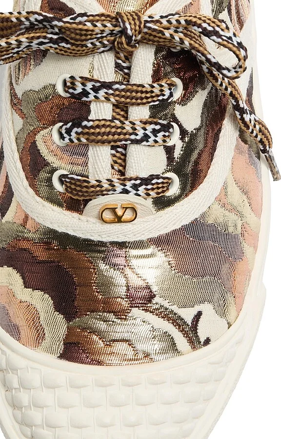 Women's Bay By Bay Sneakers in Jacquard Apres L'hiver Fabric - Ivory - Size 7 - Image 4