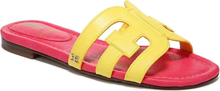 Women's Bay Slide Sandal In Mimosa Yellow Ultra Fuchsia