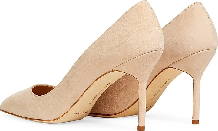Women's BB 90MM Suede Pumps - Beige - Size 6 - Image 3