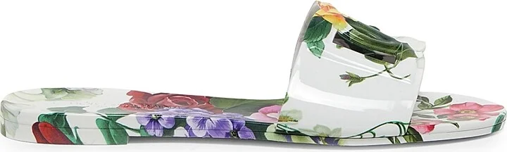Women's Beachwear Floral Slide Sandals - Red Multi - Size 6 - Image 10