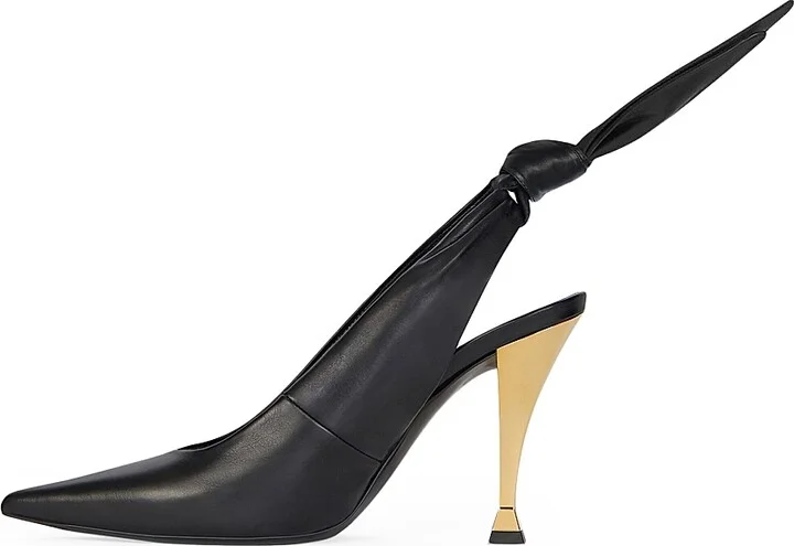 Women's Beauw Slingbacks in Nappa Leather - Black Golden - Size 6 - Image 3