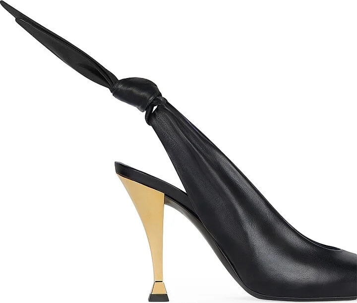 Women's Beauw Slingbacks in Nappa Leather - Black Golden - Size 6 - Image 4