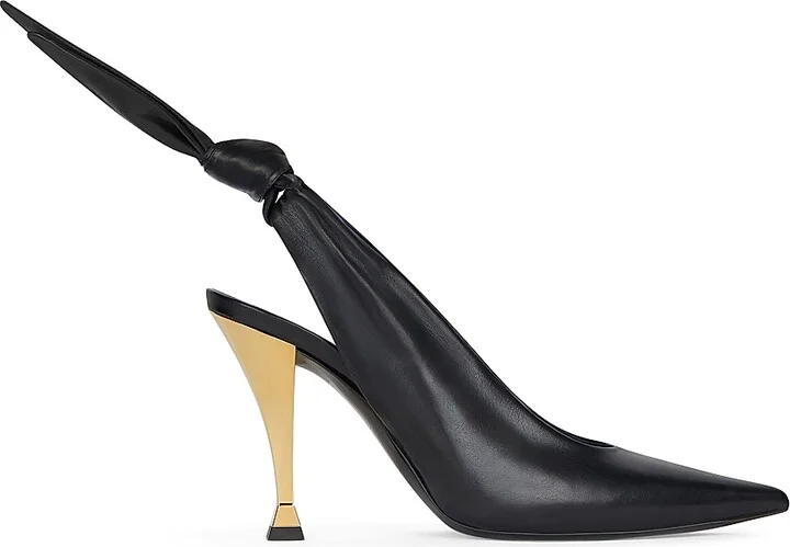 Women's Beauw Slingbacks in Nappa Leather - Black Golden - Size 6