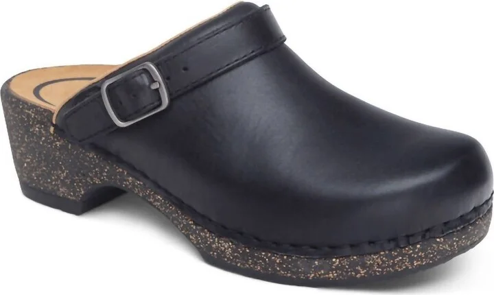 Women's Beckie Cork Clog With Convertible Sling Back In Black