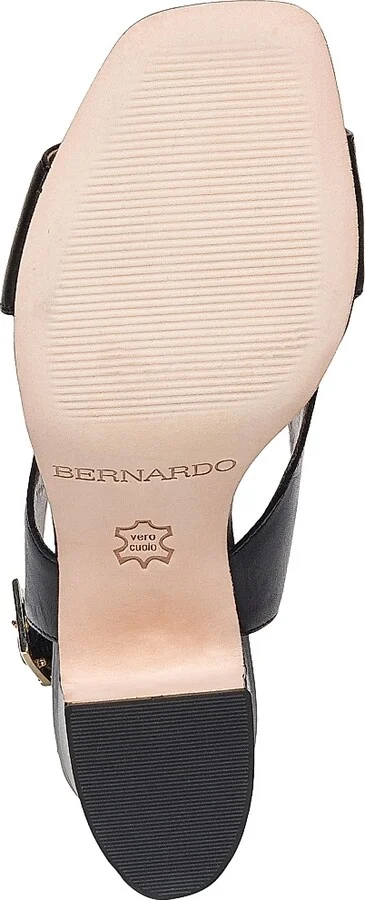 Women's Bedford Leather Mid Heel Sandals - Black - Size 6 - Image 7