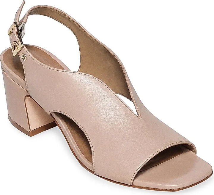 Women's Bedford Leather Mid Heel Sandals - Black - Size 6 - Image 8