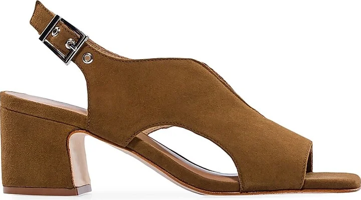 Women's Bedford Suede Mid Heel Sandals - Safari - Size 6