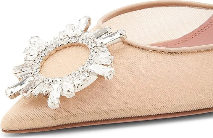 Women's Begum 90MM Crystal-Embellished Mesh Slingback Pumps - Mesh Beige - Size 6.5 - Image 5