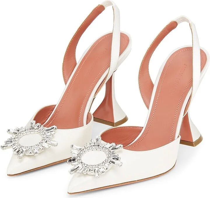 Women's Begum 95MM Satin Slingback Pumps - Satin White - Size 7 - Image 2