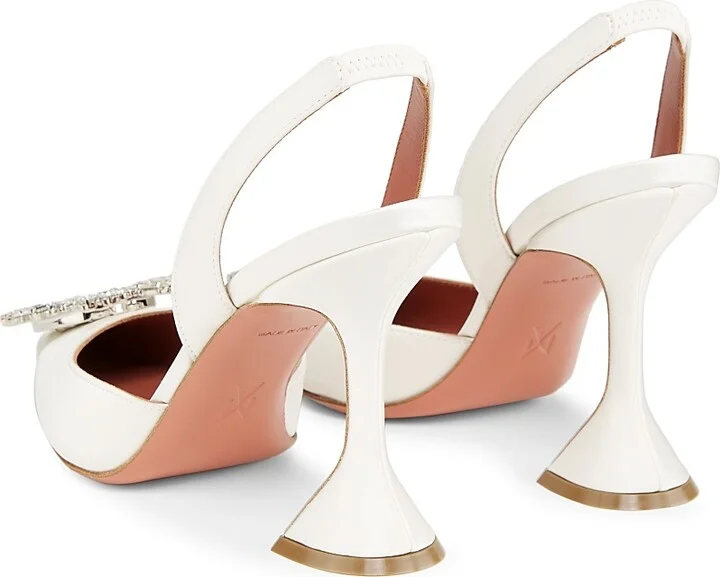 Women's Begum 95MM Satin Slingback Pumps - Satin White - Size 7 - Image 3