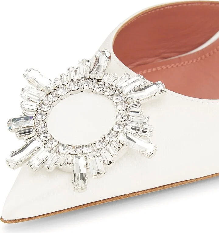 Women's Begum 95MM Satin Slingback Pumps - Satin White - Size 7 - Image 5