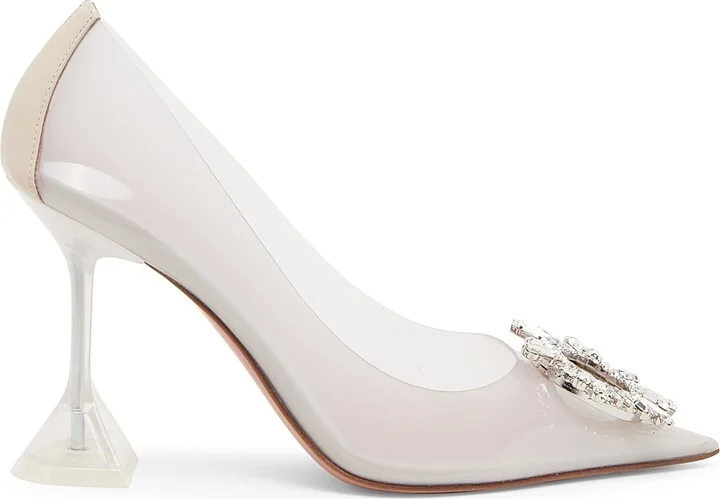 Women's Begum Embellished Transparent Pumps - Pvc Milky Way - Size 8