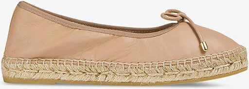 Womens Bei-Trench Taleena Bow-Embellished Espadrille Leather Ballet Flats Eur 39 / 6 Uk Women