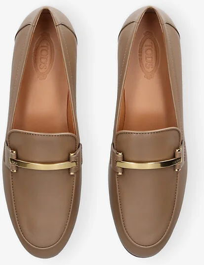 Womens Beige Barretta Leather Loafers Eur 38/5 Uk Women - Image 2