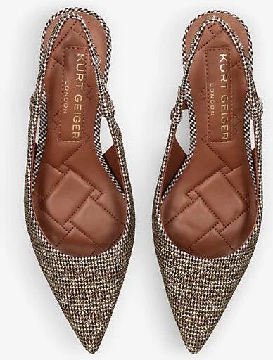 Womens Beige Belgravia Sling-Back Woven Heeled Courts Eur 38/5 Uk Women - Image 2