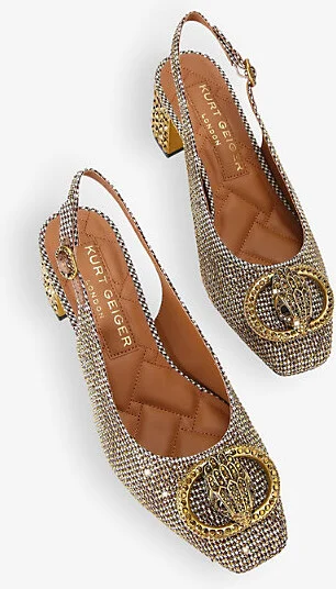 Womens Beige Chelsea Block-Heel Woven Slingbacks Eur 39 / 6 Uk Women - Image 2