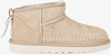 Womens Beige Classic Ultra Mini Biarritz Suede Boots Eur 41 / 8 Uk Women