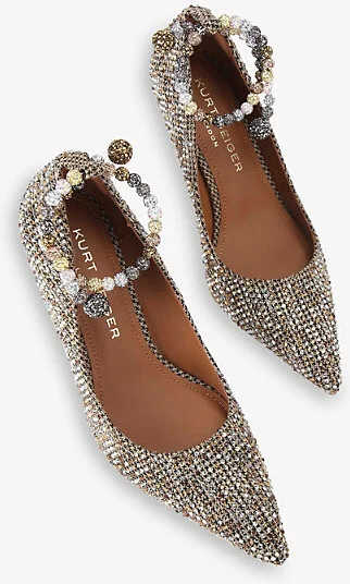 Womens Beige Comb Belgravia Jewel Heeled Woven Courts Eur 37 / 4 Uk Women - Image 2
