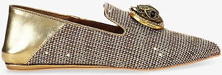 Womens Beige Comb Chelsea Pointed-Toe Fabric Flats Eur 36 / 3 Uk Women