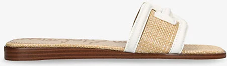 Womens Beige Comb Irina Branded-Strap Leather and Woven Sandals Eur 40 / 7 Uk Women