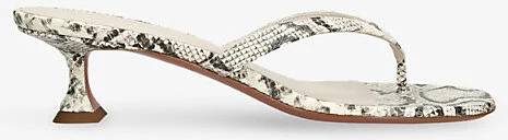 Womens Beige Comb Juliette Thong 45 Leather Heeled Sandals Eur 38/5 Uk Women