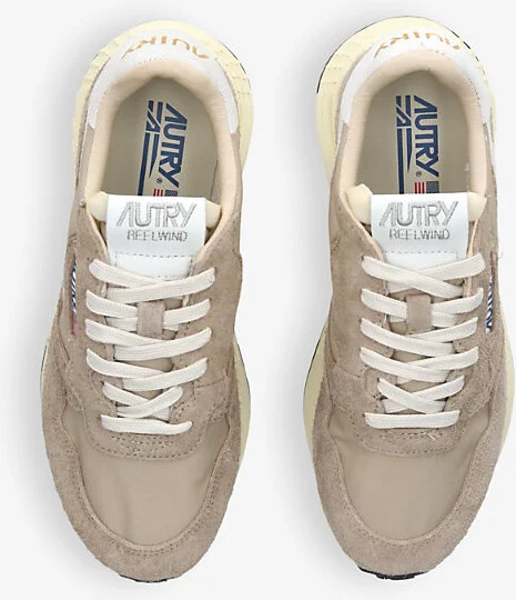 Womens Beige Comb Reelwind Panelled Suede and Leather Low-Top Trainers Eur 40 / 7 Uk Women - Image 2