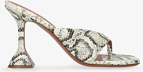 Womens Beige Comb Shiona 95 Leather Heeled Mules Eur 41 / 8 Uk Women