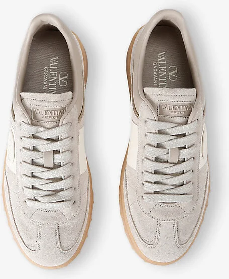 Womens Beige Comb Upvillage Branded Leather Low-Top Trainers Eur 41 / 8 Uk Women - Image 2