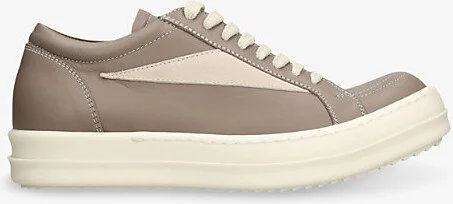 Womens Beige Comb Vintage Leather Low-Top Trainers Eur 37 / 4 Uk Women