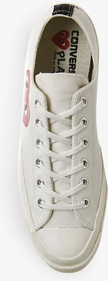 Womens Beige Comme Des Garçons Play x Converse 70S Canvas Low-Top Trainers 5.5 - Image 2