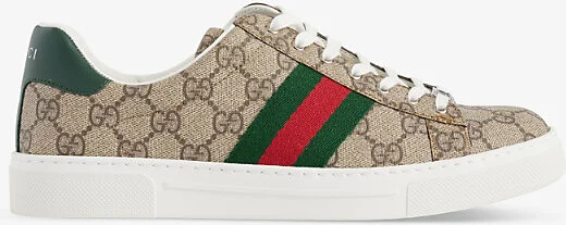 Womens Beige Ebony Ace Logo-Pattern Canvas Trainers Eur 37 / 4 Uk Women