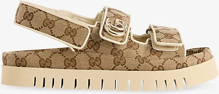 Womens Beige Ebony New Ivoire New Marmont Gg Canvas Sandals Eur 35 / 2 Uk Women