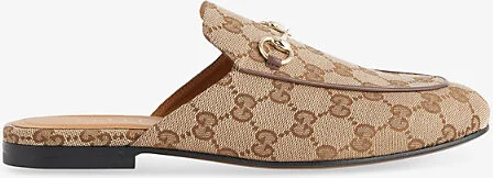 Womens Beige Ebony Princetown Gg Canvas Mules Eur 38/5 Uk Women