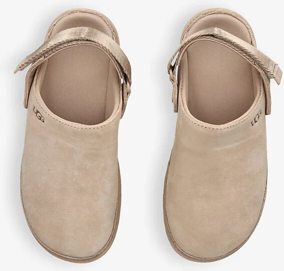Womens Beige Goldenstar Adjustable-Strap Suede Clogs Eur 37 / 4 Uk Women - Image 2
