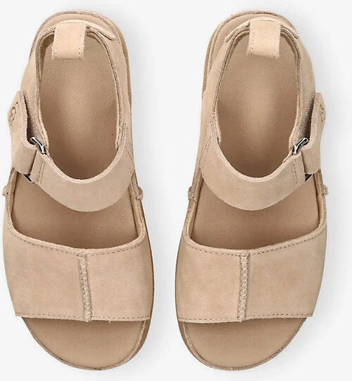 Womens Beige Goldenstar Hi Suede Platform Sandals Eur 38/5 Uk Women - Image 2