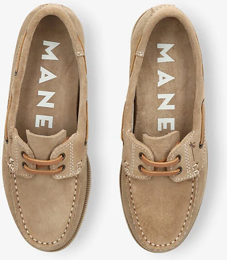 Womens Beige Hamptons Suede Boat Shoes Eur 40 / 7 Uk Women - Image 2