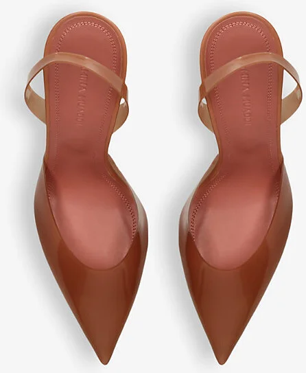 Womens Beige Holli Glass Pointed-Toe PVC Slingback Heels Eur 39 / 6 Uk Women - Image 2