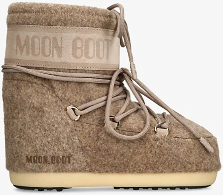 Womens Beige Icon Low Lace-Up Felt Snow Boots Eur 39 / 6 Uk Women