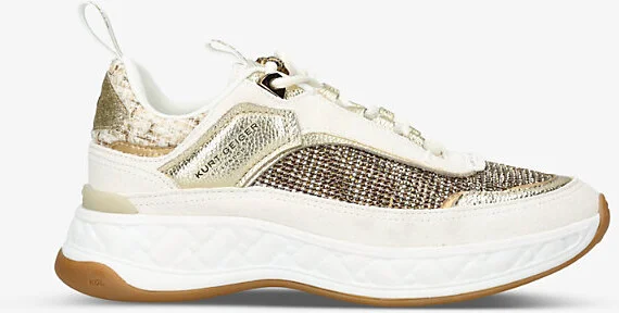 Womens Beige Kensington Eagle-Embellished Leather Trainers Eur 39 / 6 Uk Women