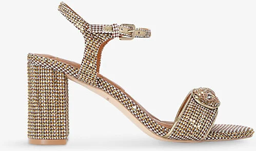 Womens Beige Kensington Langley Houndstooth Woven Heeled Sandals Eur 41 / 8 Uk Women