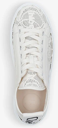 Womens Beige Lauren Brand-Motif Lace Trainers Eur 42/ 9 Uk Women - Image 2
