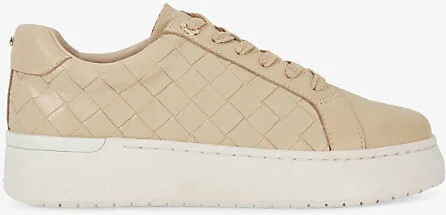 Womens Beige Leather Emmee Woven Leather Low-Top Trainers Eur 39 / 6 Uk Women