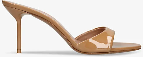 Womens Beige Lidia Patent Heeled Leather Mules Eur 36 / 3 Uk Women