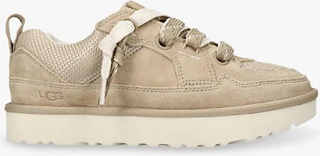 Womens Beige Lo Lowmel Suede Low-Top Trainers Eur 39 / 6 Uk Women