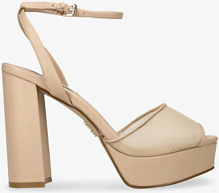 Womens Beige Lourdes-M Woven Heeled Sandals Eur 39 / 6 Uk Women