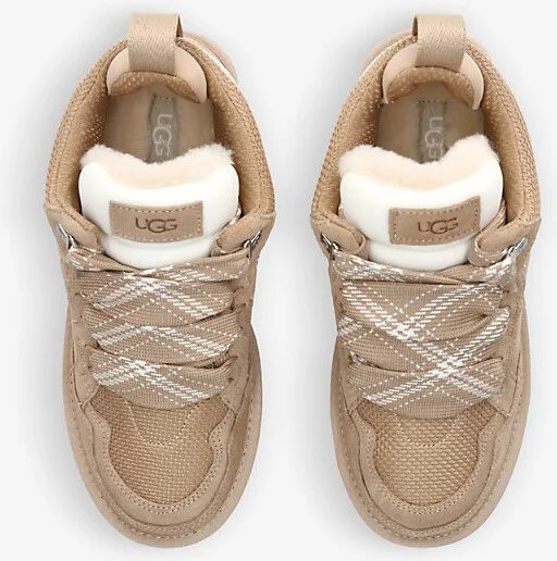Womens Beige Lowmel Suede and Mesh Low-Top Trainers Eur 40 / 7 Uk Women - Image 2