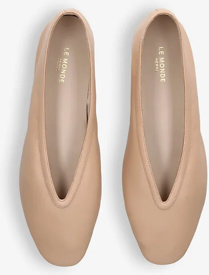 Womens Beige Luna Pointed-Toe Leather Pumps Eur 36 / 3 Uk Women - Image 2