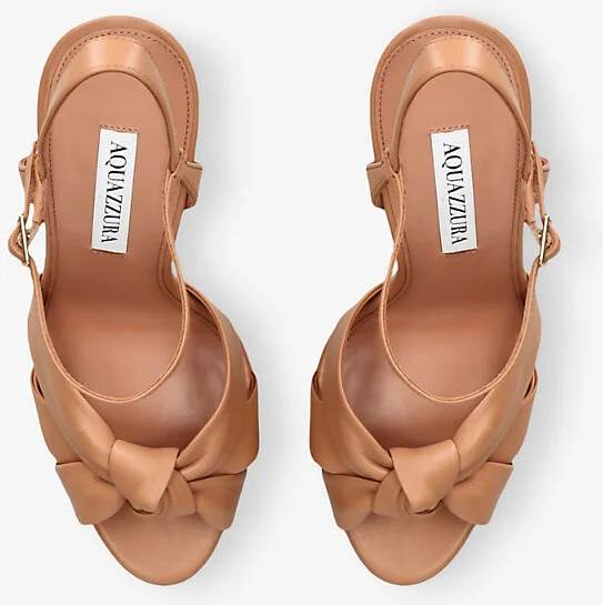 Womens Beige Nina Leather Platform Sandals 5.1' Eur 39 / 6 Uk Women - Image 2