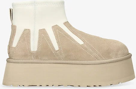 Womens Beige Oth Classic Mini Dipper Sunwave Suede and Woven Boots Eur 40 / 7 Uk Women